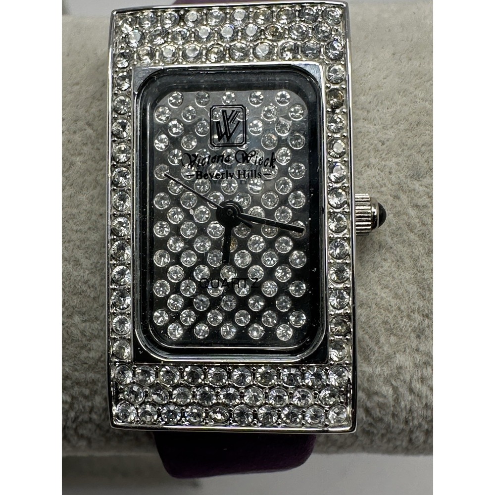 Victoria‎ Wieck B2028 Ladies Watch New Battery 20MM 7" Purple Band G52
